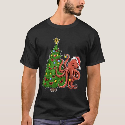Christmas Octopus  T-shirt (Voorkant)