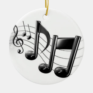 CHRISTMAS (OF ANYTIME)-ORNATIE "MUSICAL NOTES" KERAMISCH ORNAMENT