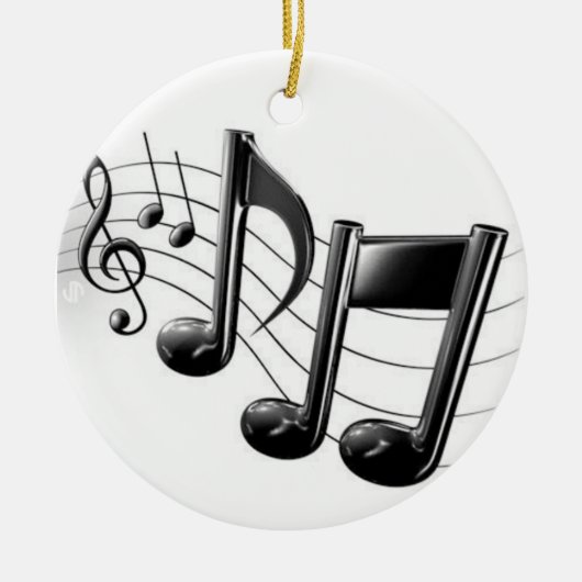 CHRISTMAS (OF ANYTIME)-ORNATIE "MUSICAL NOTES" KERAMISCH ORNAMENT (Voorkant)