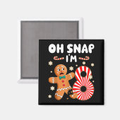 Christmas Oh Snap 8 Year Old Gingerbread Man 8th B Magneet (Voorkant / Achterkant)
