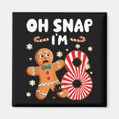 Christmas Oh Snap 8 Year Old Gingerbread Man 8th B Magneet (Voorkant)