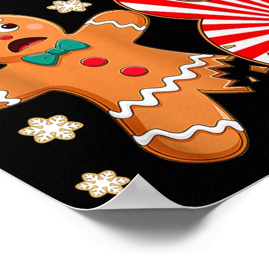 Christmas Oh Snap 8 Year Old Gingerbread Man 8th B Poster (Hoek)