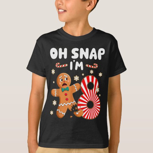 Christmas Oh Snap 8 Year Old Gingerbread Man 8th B T-shirt (Voorkant)