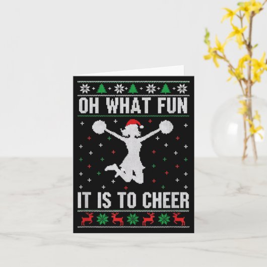 Christmas Oh What Fun It Is To Cheer - Cheerleadin Kaart (Gele Bloem)