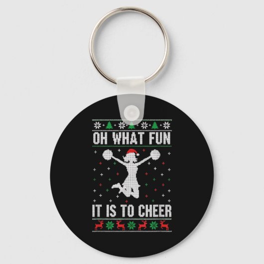 Christmas Oh What Fun It Is To Cheer - Cheerleadin Sleutelhanger (Voorkant)