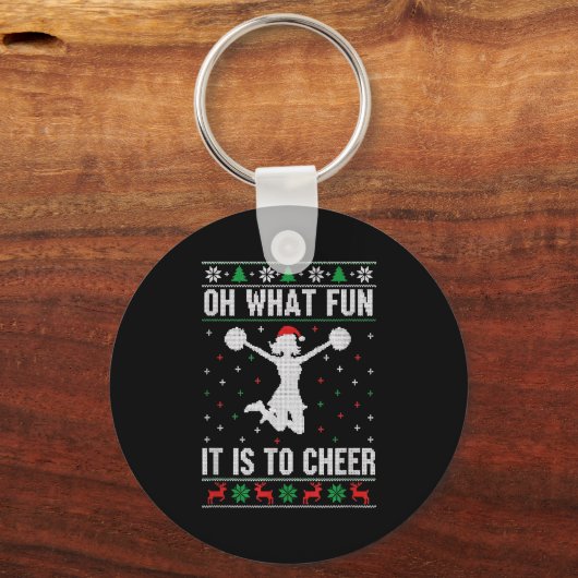 Christmas Oh What Fun It Is To Cheer - Cheerleadin Sleutelhanger (Voorkant)