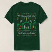 Christmas ol Christelijk O Come Laten we hem aanbi T-shirt (Design voorkant)