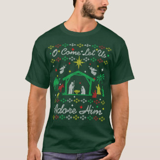 Christmas ol Christelijk O Come Laten we hem aanbi T-shirt
