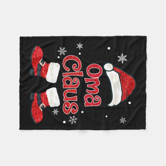 Christmas Oma Claus Grandmother Aunt Mother Daught Fleece Deken (Voorkant (Horizontaal))