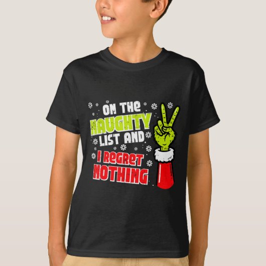 Christmas On Naughty List Regret Nothing Xmas Men  T-shirt (Voorkant)