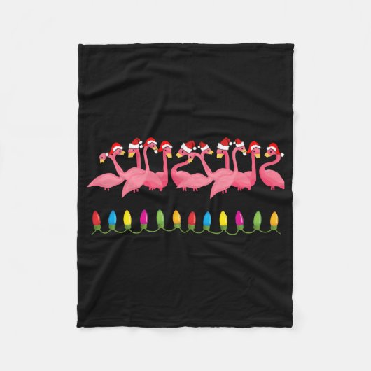 CHRISTMAS OP HET BEACH-design FLAMINGO SANTA Fleece Deken (Voorkant)
