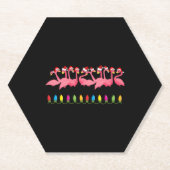 CHRISTMAS OP HET BEACH-design FLAMINGO SANTA Kartonnen Onderzetters (Voorkant)