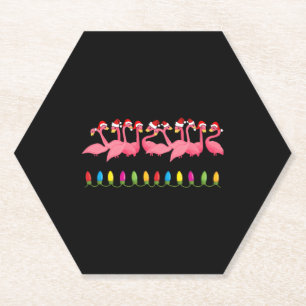 CHRISTMAS OP HET BEACH-design FLAMINGO SANTA Kartonnen Onderzetters