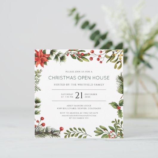 Christmas Open House Party Invitation (Staand voorkant)