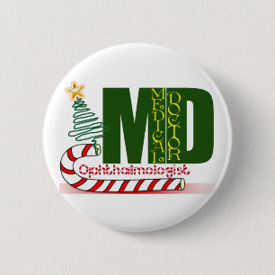 CHRISTMAS OPHTHALMOLOGIST RONDE BUTTON 5,7 CM