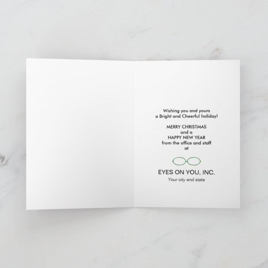 CHRISTMAS - Optometrist - EYE CHART Feestdagen Kaart (Binnen)