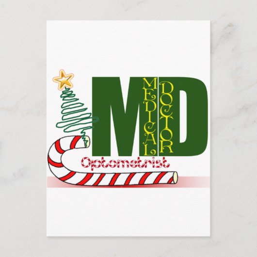 CHRISTMAS OPTOMETRIST - OOGDOKTER FEESTDAGENKAART (Voorkant)