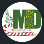 CHRISTMAS OPTOMETRIST - OOGDOKTER RONDE STICKER<br><div class="desc">MERRY CHRISTMAS OPTOMETRIST - OOGDOKTER</div>