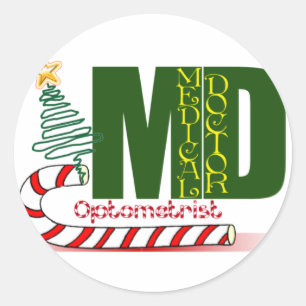 CHRISTMAS OPTOMETRIST - OOGDOKTER RONDE STICKER
