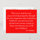 Christmas or Holiday quote postcard Feestdagenkaart (Voorkant / Achterkant)
