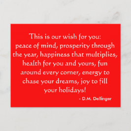 Christmas or Holiday quote postcard Feestdagenkaart