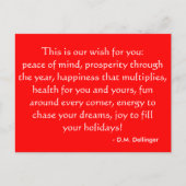 Christmas or Holiday quote postcard Feestdagenkaart (Voorkant)