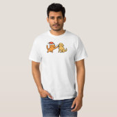 Christmas Orange Cat and Golden Retriever T-shirt (Voorkant volledig)