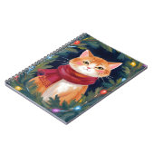 Christmas Orange Cat Festive Pet Notitieboek (Linkerzijde)