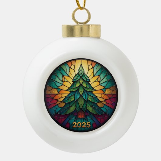Christmas Ornament 2025 Faux Stained Glass Eff. 1 (Voorkant)