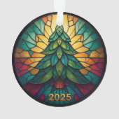 Christmas Ornament 2025 Faux Stained Glass Eff. 1  (achterkant)