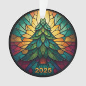 Christmas Ornament 2025 Faux Stained Glass Eff. 1  (voorkant)