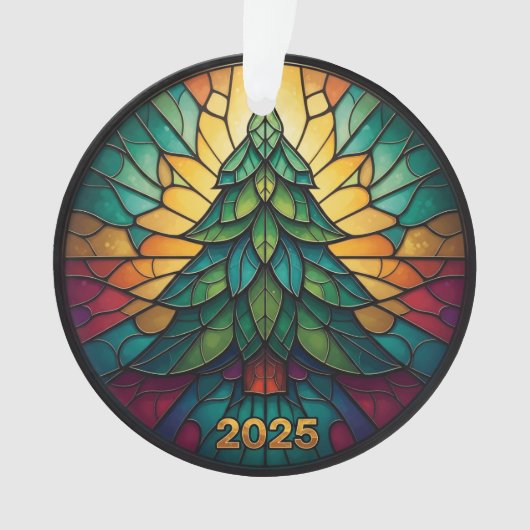 Christmas Ornament 2025 Faux Stained Glass Eff. 1  (voorkant)