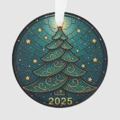 Christmas Ornament 2025 Faux Stained Glass Eff. 2 (voorkant)