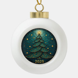 Christmas Ornament 2025 Faux Stained Glass Eff. 2