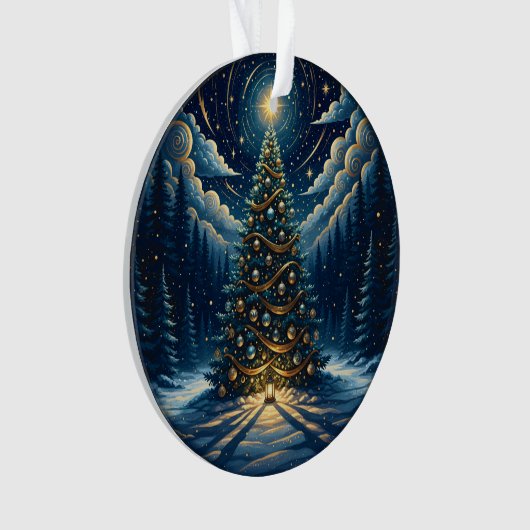 Christmas Ornament 2025 – Winter Night Tree 1 (voorkant)