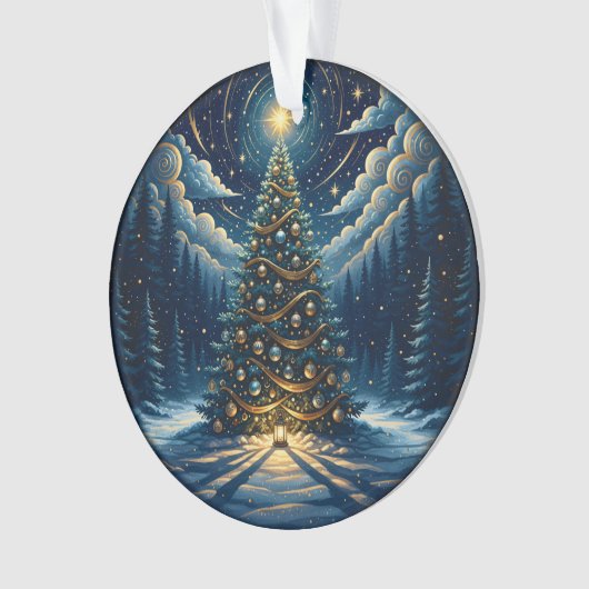Christmas Ornament 2025 – Winter Night Tree 1 (voorkant)
