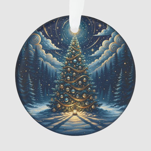 Christmas Ornament 2025 – Winter Night Tree 1 (voorkant)