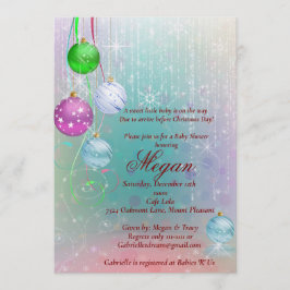 Christmas Ornament Baby Shower Invitation, Winter  Kaart