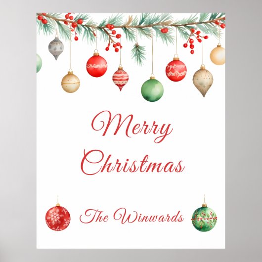 Christmas Ornament Exchange Party Garland Poster (Voorkant)