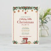 Christmas Ornament Garland Party Invitation Kaart (Staand voorkant)