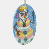 CHRISTMAS ORNAMENT GROOVY SNOWMAN "PEACE ON EARTH" (Rechts)