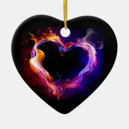 **CHRISTMAS ORNAMENT** HART OP BRAND KERAMISCH ORNAMENT (Voorkant)