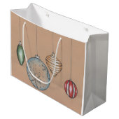 Christmas Ornament Holiday Bag Groot Cadeauzakje (Voorkant Gekanteld)