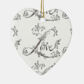 CHRISTMAS-ORNAMENT MET HET HEART-FORMULIER "TRUE L KERAMISCH ORNAMENT (Rechts)