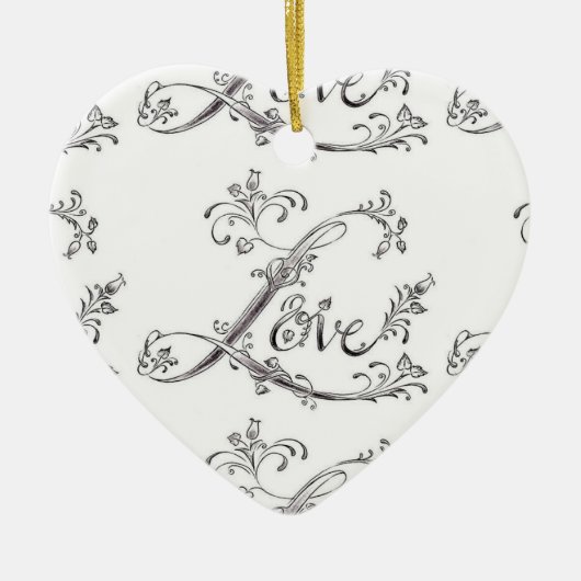 CHRISTMAS-ORNAMENT MET HET HEART-FORMULIER "TRUE L KERAMISCH ORNAMENT (Voorkant)