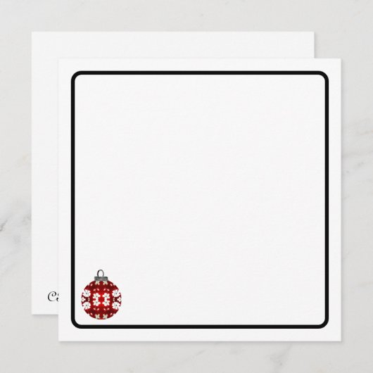 Christmas ornament note card notitiekaartje (Voorkant / Achterkant)