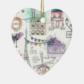 Christmas Ornament-Paris Print Keramisch Ornament (Rechts)