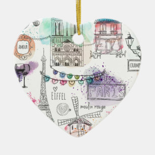 Christmas Ornament-Paris Print Keramisch Ornament