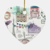 Christmas Ornament-Paris Print Keramisch Ornament (Achterkant)