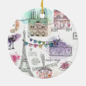 Christmas Ornament-Paris Print Keramisch Ornament (Achterkant)